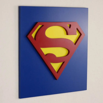 3D dřevěná dekorace sada symbolů Superhrdinů (4ks)