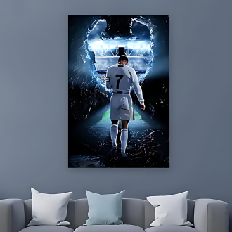 Obraz na plátně v rámu - Fotbalista Cristiano Ronaldo