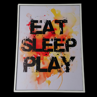 Obraz na plátně v rámu - Nápis EAT, SLEEP, PLAY