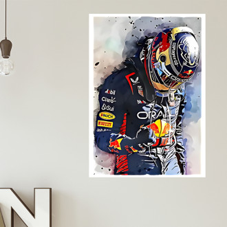 Obraz na plátně v rámu - Závodník F1 Red Bull