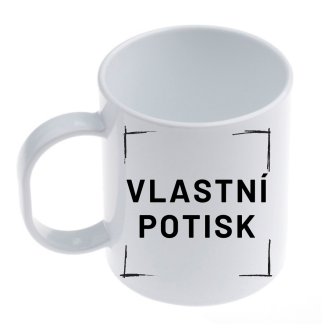 Plastový hrníček s vlastním potiskem bílý