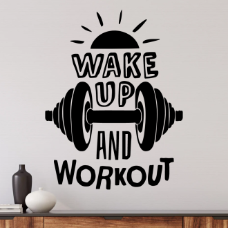 Samolepka Wake up and workout